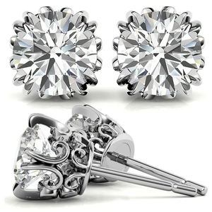Pendientes de Diamantes Moissanite con Certificación IGI para Mujer, Chapados en Oro, Plata de Ley 925, Elegantes Pendientes de Diamantes con Claridad VVS - Product Image 1