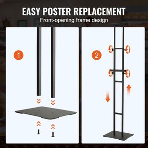 Espositore per Poster Bifacciale Regolabile in Altezza 75 Pollici, Supporto per Insegne da Terra Robusto e Lucido - Product Image 6