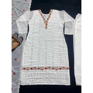 ชุดสูทปาร์ตี้สำหรับผู้หญิงออกแบบโดยดีไซเนอร์ชุดเสื้อกางเกงแฟนซี dupatta - Product Image 4