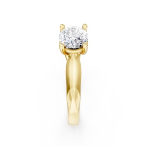 Anillo de Diamantes Solitario con Banda de Oro Trenzada Elegante de Primera Calidad, Joyería Fina Escultural Moderna, Diseño Personalizado Disponible para la Venta - Product Image 2