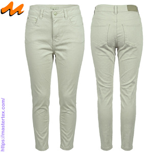 Pantalones de mezclilla para mujer, de cintura media, corte regular, de algodón/poliéster/elástico, largos, lavables, transpirables, para primavera/verano - Product Image 3