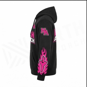 Sweat à capuche noir North Approach pour homme, décontracté, en coton French Terry, avec logo rose et design sur les manches, coupe classique, pour l'automne - Product Image 3