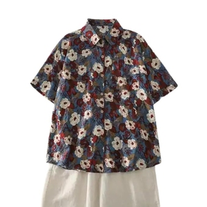 Women’s Floral Print Regular Fit Button Down Shirt Casual Summer <b>Top</b> - Product Image 1