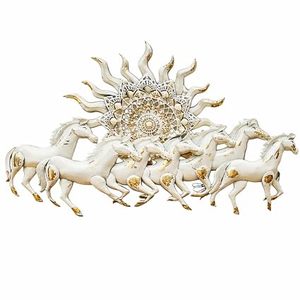 Sculpture murale en métal, cheval, motif soleil, forme irrégulière, décoration pour la maison, l'extérieur et le jardin - Product Image 5