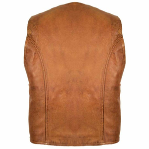 Men's Leather <b>Waistcoat</b> Slim Fit Sleeveless Vest Premium Casual Formal Outerwear OEM Factory Direct Wholesale Supplier - Product Image 3