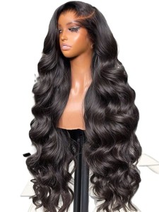 13x4 HD Frontal <b>Wig</b> 32 Inch Human Hair <b>Wig</b> Indian Remy Hair Natural Black - Product Image 4
