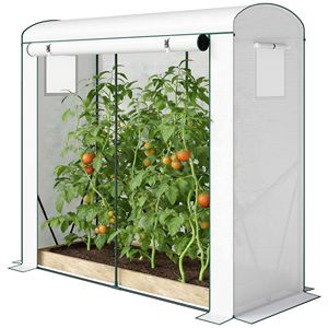 Grande Serra da Giardino Moderna Pop-up in Acciaio Zincato con Telaio in Legno/Acciaio e Materiale in PVC/Vetro per la Crescita delle Piante all'Aperto - Product Image 1