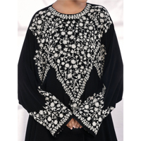 Abaya musulmane grande taille pour femme, couleur unie, de luxe, faite à la main, robe ouverte légère et respirante, idéale pour le Ramadan et l'Aïd.
