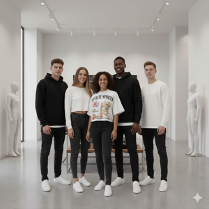 Camiseta de Hombre de Algodón 100% de Alta Densidad (GSM), Lavado Ácido, con Estampado Gráfico Personalizado, Cuello Redondo, Manga Regular - Product Image 3