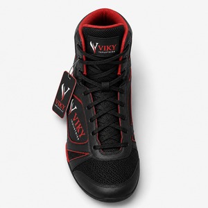 Calzado de Boxeo VIKY INDUSTRIES con Cordones, Malla Transpirable, Negro y Rojo, Caña Alta, para Entrenamiento y Combate, Superventas, Servicio OEM - Product Image 6