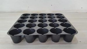 Bandeja de plástico rectangular para viveros, 104 celdas con orificio de drenaje, bandeja negra para propagación de semillas - Product Image 1