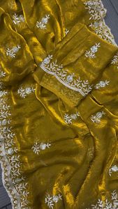 BT 444 HEAVY FANDY SATIN SILK WITH ZARI AND SEQUENCE WORK - Product Image 6