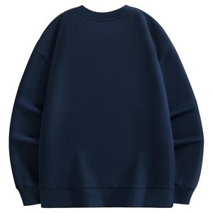 Sweat-shirt à col rond en coton 100% extensible de qualité supérieure, personnalisé avec logo, pour homme, coupe ample, couleur unie, tricoté, léger, OEM - Product Image 3