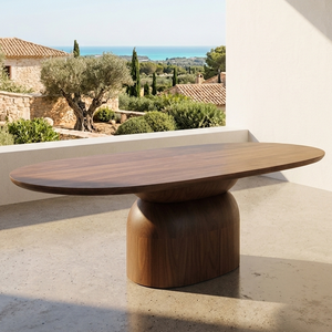 Table à manger moderne Merryjane en teck écologique, design minimaliste en bois massif de qualité supérieure pour une salle à manger de luxe et une utilisation en extérieur - Product Image 3