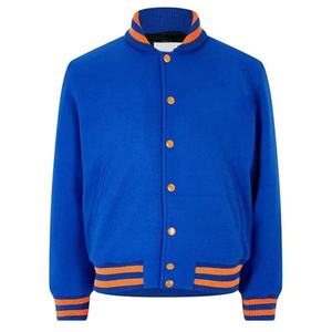 Veste universitaire classique tendance pour homme, coupe-vent en laine chenille, col montant brodé, style urbain - Product Image 1