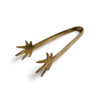 Pince à service décorative en métal finition laiton antique, design tendance avec motif feuille, pour la maison, le bar et les fêtes
