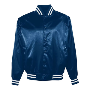 Venta al por mayor de los hombres de satén Varsity chaqueta de moda de béisbol universitario personalizado ligero al aire libre - Product Image 6