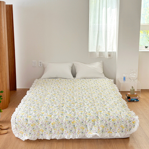 Edredón Acolchado Relleno de Fibra de Maíz Coreano, Diseño Floral de Verano, Juego de Ropa de Cama Suave y Acogedor con Volantes para el Hogar, 180x220cm - Product Image 4