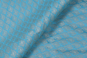 Magnifique tissu brocart floral en polyester, finition douce, pour robes, tenues ethniques, artisanat et usage décoratif - Product Image 4