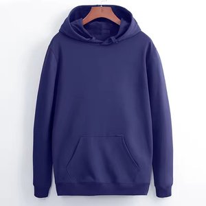 Sweat-shirt à capuche uni pour homme, coupe classique, tricoté, décontracté, avec poche avant, pour l'automne - Product Image 3