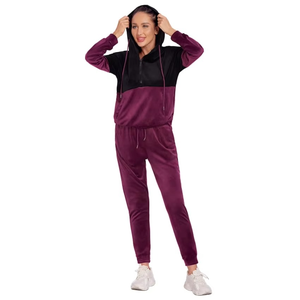 Ensemble de survêtement en velours pour femme : sweat à capuche à manches longues et pantalon de jogging – Tenue active 2 pièces - Product Image 6