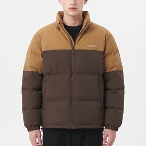 Men's High Quality Two Color Puffer Jacket Winter Bubble <b>Coat</b> Stand Collar <b>Padded</b> Outerwear - Product Image 3