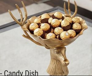 Elegante tazón de servir con cabeza de ciervo dorada, hecho a mano, estilo vintage, para decoración de fiestas, decoración elegante para la mesa. - Product Image 6