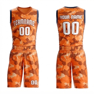 Conjunto de Uniforme de Baloncesto Personalizado con Camuflaje Azul, Sin Mangas, Cuello en V, Poliéster que Absorbe la Humedad, Unisex, para Adultos, Todas las Temporadas, Sublimado - Product Image 4