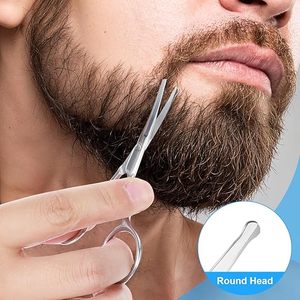 Ciseaux professionnels pour poils du nez en acier inoxydable, pointe arrondie de précision, outil de beauté pour la coupe des poils du visage - Product Image 6