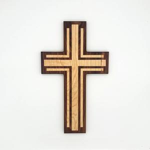 Croix murale en bois superposée de designer, faite à la main, écologique, décoration artistique religieuse chrétienne pour église, salle de prière, maison, Diwali - Product Image 4