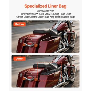 Forro para Alforjas de Motocicleta Compatible con Harley Davidson 1993-2022, Bolsa de Almacenamiento de 18 L, Organizador de Equipaje de Viaje, Negro - Product Image 2