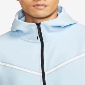 ชุดวอร์มลำลองแบบสองชิ้น มีฮู้ด สีพื้น ขายดี แฟชั่นผู้ชาย ทรงปกติ ซิป ผ้าหนา 100% ผ้าฝ้าย - Product Image 4