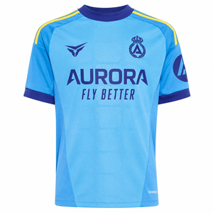 เสื้อฟุตบอลสีฟ้าอ่อนสำหรับผู้ชาย Aurora ผ้าฝ้าย 100% แขนสั้น ทรงหลวม ระบายอากาศได้ดี พิมพ์ลายแบบ Sublimated - Product Image 2