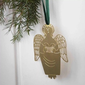 Ornement suspendu en métal étoile dorée, décoration classique pour arbre de Noël - Product Image 2