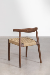 Silla de madera de teca curvada moderna contemporánea jardín al aire libre banquete Villa Hotel Park taller fiestas boda comedor aplicación - Product Image 3