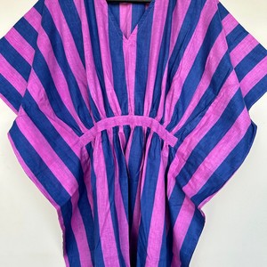 Kaftan en coton, kaftan bohème pour femmes, kaftan indien rayé, robe orientale, vêtements de nuit, robe maxi pour femmes, cadeau pour elle - Product Image 5