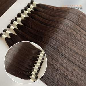 Vietnamien 100% Pure Virgin Remy Extensions de cheveux longue durée soyeux droit noir en vrac cheveux trame unique - Product Image 6