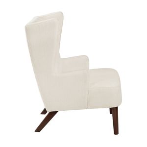 Poltrona Accent Wingback Contemporanea in Ciniglia Beige con Struttura in Compensato, 1 Pezzo, Arredamento per Soggiorno - Product Image 4