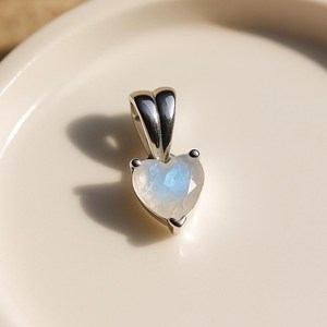 Pendentif Cœur en Pierre de Lune Arc-en-ciel, Argent Sterling 925 Plaqué Or 14K, Bijou Fait Main en Pierre Précieuse, Cadeau pour Femme, Style Ethnique, IGI - Product Image 5