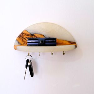 Luxury Wooden Wall <b>Key</b> Organizer with Premium Metal Hooks for Modern Homes - Product Image 5