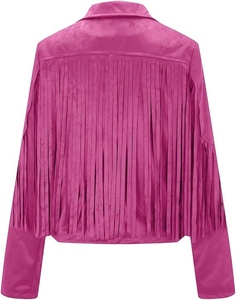 OEM Custom Service Regular Length Women's <b>Leather</b> Fringe <b>Jacket</b> Western Style Wholesale Fashionable Design - Product Image 2