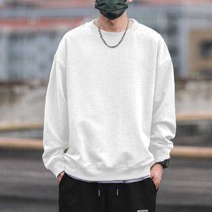 Sweat-shirt à capuche noir surdimensionné pour homme, couleur unie, en molleton de coton, décontracté, pour l'automne, avec poche, coupe classique - Product Image 4