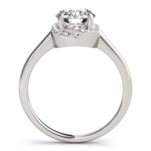 Bague solitaire à halo partiel en diamant rond cultivé en laboratoire certifié IGI, or 10K 14K 18K, argent 925 935, bijoux de fiançailles - Product Image 4