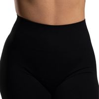 Shorts de sport taille haute pour femme, noir jais, sans coutures, respirants, à compression, extensibles, avec logo, pour la gym et l'entraînement