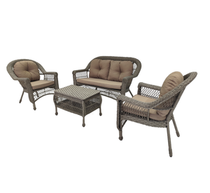 ชุดโซฟาพักผ่อนกลางแจ้ง 4 ที่นั่ง JECO ดีไซน์หวายทันสมัย พร้อมโต๊ะเก็บของในตัว เบาะรองหลังนุ่มสบาย - Product Image 2