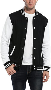 Embroidery Logo <b>Leather</b> Sleeves Wool Letterman Varsity <b>Jacket</b> <b>Men</b> Baseball <b>Jacket</b> for Unisex - Product Image 2