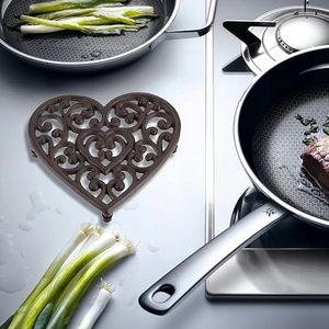 Heart Shape <b>Cast</b> Iron Trivet for Hot Pots <b>Pans</b> Decorative Kitchen Table Mat - Product Image 5