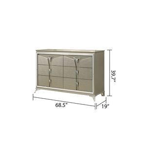 In stile moderno comò a 6 cassetti in legno e accenti a specchio - Product Image 4