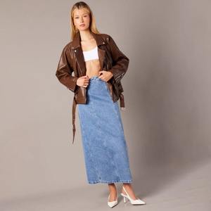 Chaqueta de Cuero de Cordero Genuino para Mujer, Chaqueta de Motociclista de Invierno, a la Moda, Personalizada OEM - Product Image 3