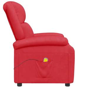 Fauteuil de massage en similicuir rouge avec structure en métal et mousse confortable et relaxante - Product Image 5
